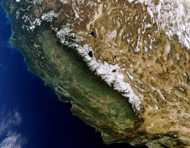 California an dNevada from Space