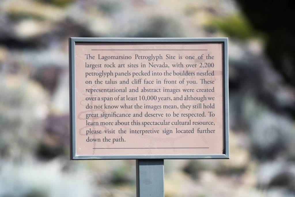 Lagomarsino Petroglyph Site Info Sign. Photo by David Calvert